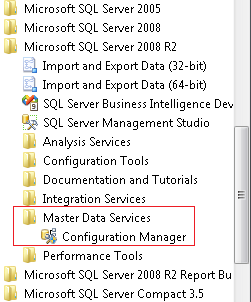 Microsoft SQL Server 2008 R2\Master Data Services