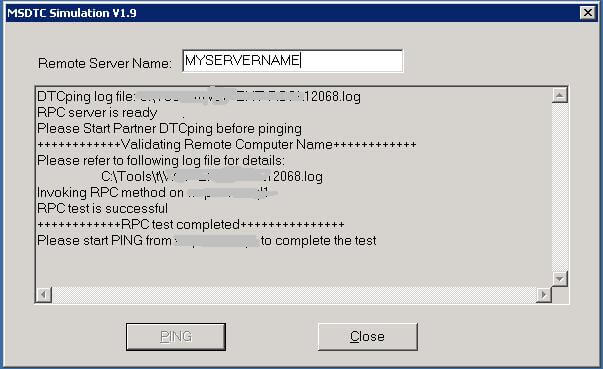 distributed procedure setup error server 2003