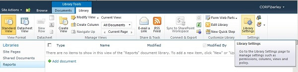 Navigate to the document library then click Library Settings