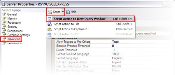click on SQL Server 2008 instance in SSMS and select Properties 