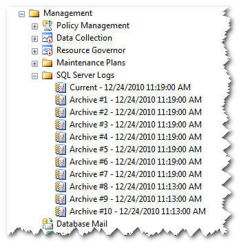 1 active log and 9 archive logs