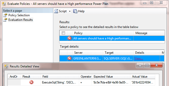 right click on object explorer and choose evaluate