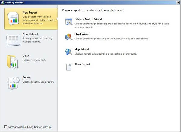 Launch Report Builder 3.0 from the Microsoft SQL Server 2008 R2 Report Builder 3.0 program group
