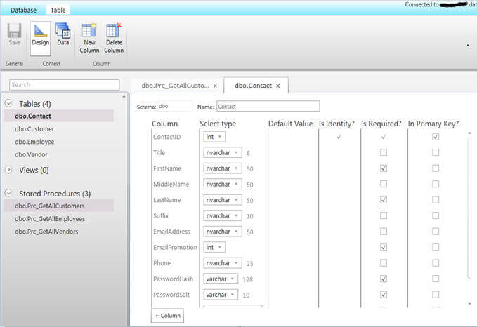 you can modify the columns, their data types, default values and define an identity