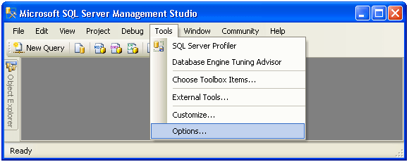 go to tools in ssms