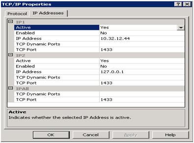 check the tcp/ip communication port