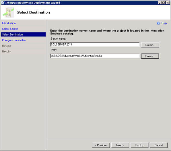 choose the name of the server where you have created the integration services catalog