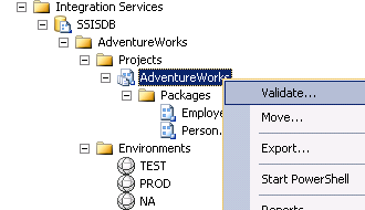 validate the ssis project