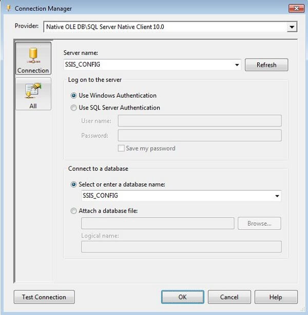 how to use the sql server alias in an ssis package 