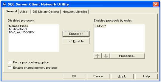 SQL Server Client Network Utility Enable