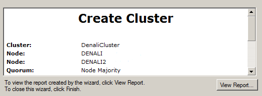 cluster created