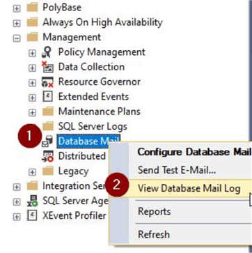 view database mail log