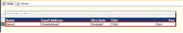 selecting fields to apply formatting to
