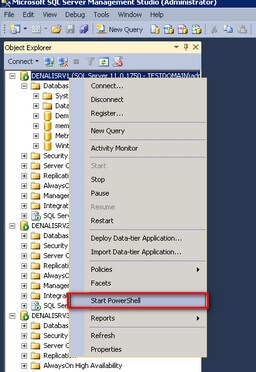 Start PowerShell in SQL Server Management Studio