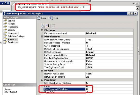 max degree of parallelism setting in SSMS