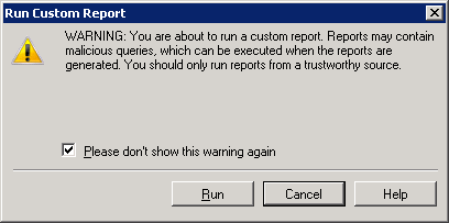 Run Performance Dashboard Report