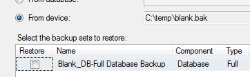 SQL Server recognizes the backup
