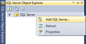 SQL Server Data Tools - Add Server
