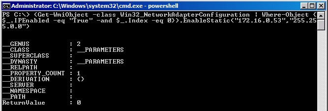 Assign static IP address using Windows PowerShell