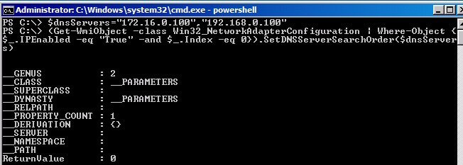 Assign DNS server address using Windows PowerShell