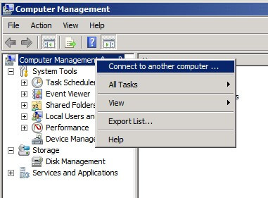 Use Computer Management to connect to a remote machine