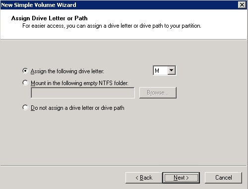 specify the drive letter you would like to use 