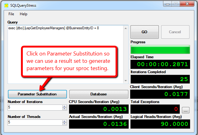 Use Random values for Parameters with SQLQueryStress 