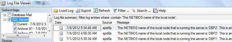 SQL Server Error log with multiple NETBIOS entries
