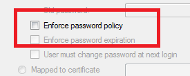 SQL Server Management Studio Enforce Password Policy