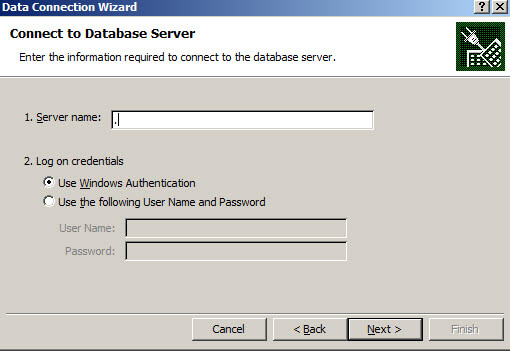 Connect to Database Server 