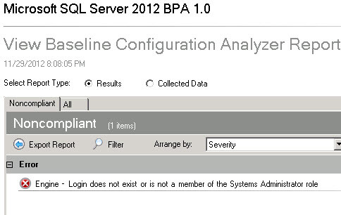 Running the Microsoft SQL Server 2012 Best Practices Analyzer 1.0
