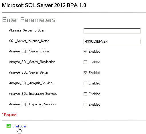 Analyze the SQL Server instances with the Microsoft SQL Server 2012 BPA 1.0