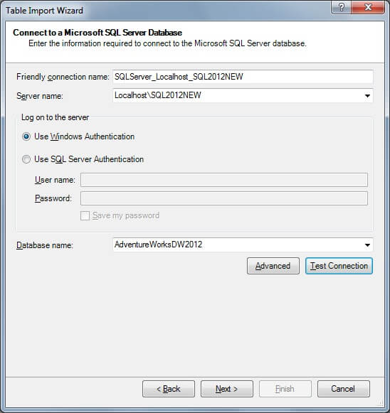 Configuring Connection to SQL Server Connection