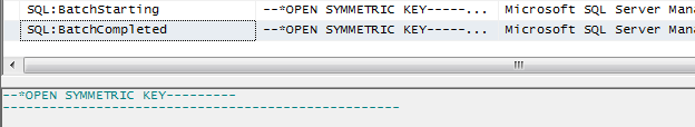 The OPEN SYMMETRIC KEY command is hidden in Profiler as well