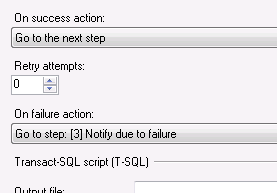Advanced Tab for a SQL Server Agent Job Step