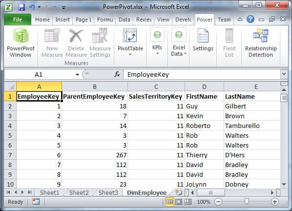 Query results copied into Excel