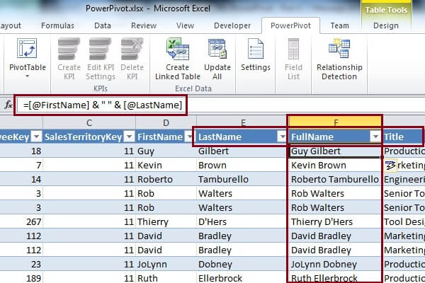 Newly added column in Excel Table