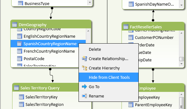 Hiding Column(s) from Client Tools in Diagram View