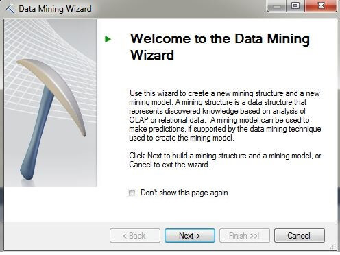 right-click on the Mining Structures folder and choose "New Mining Structure..." 
