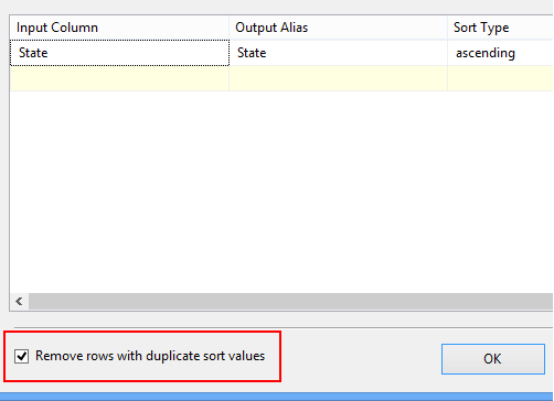 Click the remove rows option and choose OK