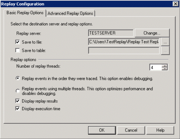 Replay Configuration - Basic