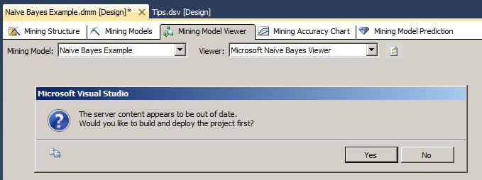click on the Mining Model Viewer tab