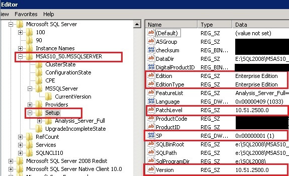 SQL Server 2008 R2 Enterprise Edition Analysis Service Patch Level and Service Pack Info