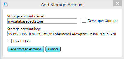 specify the storage account name and storage access key