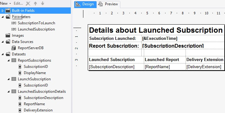 Scheduled Report Subscriptions Launcher