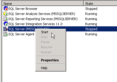 After copying the system files to the new location you can start SQL Server again