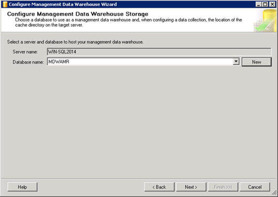 specify the server name where you have a database for management data warehouse 