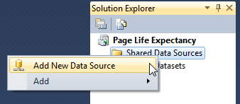 Right click Shared Data Sources and Add New Data Source