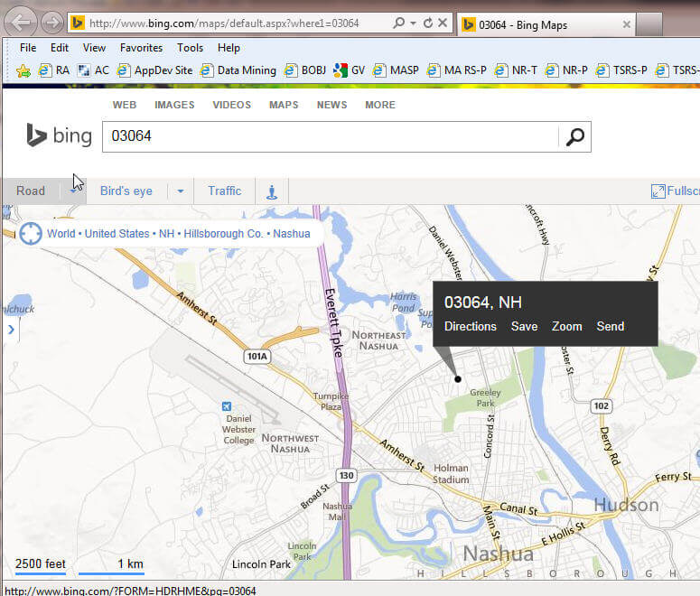 Bing Map Results