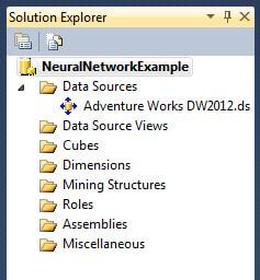 The new data source will appear in the Solution Explorer. 